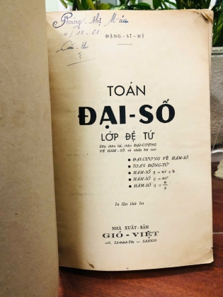 TOÁN ĐẠI SỐ GIÁO KHOA, TOÁN GIẢI VÀ BÀI TẬP LỚP ĐỆ TỨ - ĐẶNG SĨ HỶ