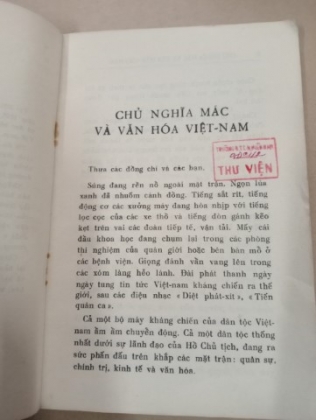 CHỦ NGHĨA MÁC VÀ VĂN HOÁ VIỆT NAM