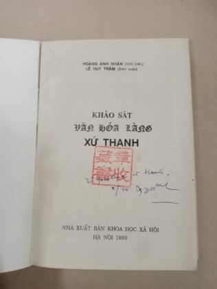 KHẢO SÁT VĂN HOÁ LÀNG XỨ THANH