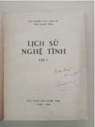 Lịch sử Nghệ Tĩnh (Tập I)