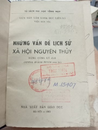NHỮNG VẤN ĐỀ LỊCH SỬ XÃ HỘI NGUYÊN THUỶ