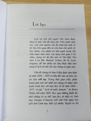LỊCH SỬ CHỮ QUỐC NGỮ 1620-1659