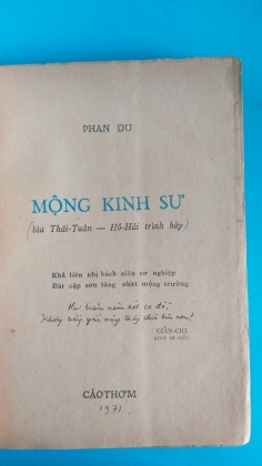 MỘNG KINH SƯ - PHAN DU
