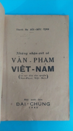 NHỮNG NHẬN XÉT VỀ VĂN PHẠM VIỆT NAM - BÙI ĐỨC TỊNH