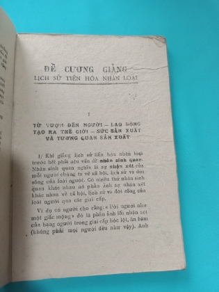 ĐỀ CƯƠNG GIẢNG "LỊCH SỬ TIÊN HÓA NHÂN LOẠI"