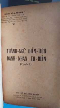 THÀNH NGỮ ĐIỂN TÍCH DANH NHÂN TỪ ĐIỂN - TRỊNH VÂN THANH