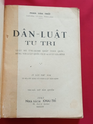 DÂN LUẬT TU TRI - PHAN VĂN THIẾT