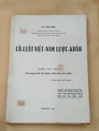 CỔ LUẬT VIỆT NAM LƯỢC KHẢO - VŨ VĂN MẪU