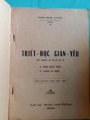 ĐẠO ĐỨC HỌC LUẬN LÝ HỌC CÁC LỚP ĐỆ NHẤT ABCD