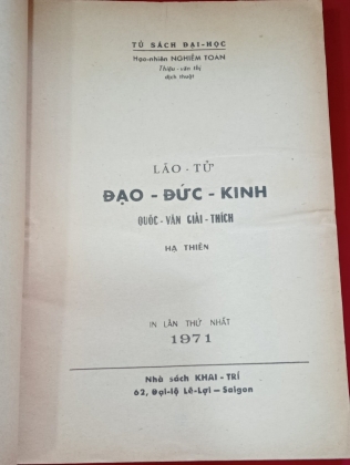 LÃO TỬ ĐẠO ĐỨC KINH - NGHIÊM TOẢN