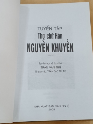 TUYỂN TẬP THƠ CHỮ HÁN NGUYỄN KHUYẾN