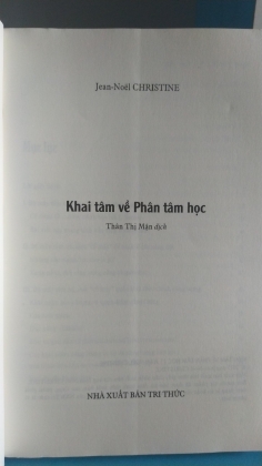 KHAI TÂM VỀ PHÂN TÂM HỌC 