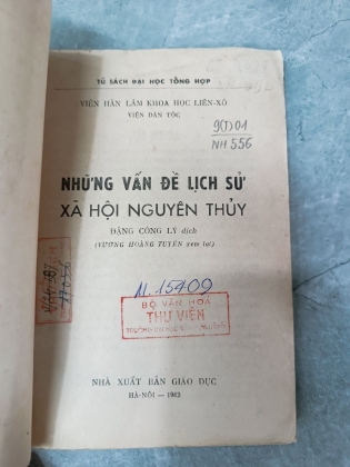 NHỮNG VẤN ĐỀ LỊCH SỬ XÃ HỘI NGUYÊN THỦY