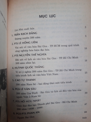 GÓP PHẦN TÌM HIỂU LỊCH SỬ VĂN HÓA 300 NĂM SÀI GÒN - TP. HỒ CHÍ MINH 