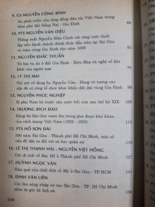GÓP PHẦN TÌM HIỂU LỊCH SỬ VĂN HÓA 300 NĂM SÀI GÒN - TP. HỒ CHÍ MINH 