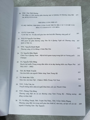 THƯƠNG CẢNG HỘI AN VÀ HỆ THỐNG THƯƠNG CẢNG NAM TRUNG BỘ