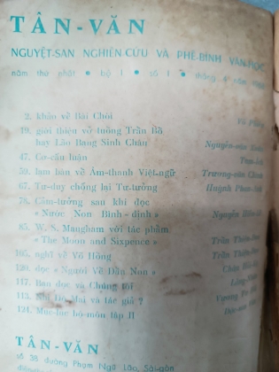 TẠP CHÍ TÂN VĂN SỐ 1