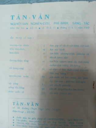TẠP CHÍ TÂN VĂN SỐ 18 & 19