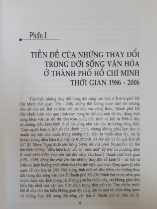 NHỮNG THAY ĐỔI TRONG ĐỜI SỐNG VĂN HÓA Ở THÀNH PHỐ HỒ CHÍ MINH THỜI GIAN 1986 - 2006