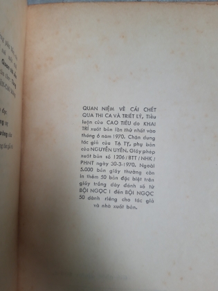 QUAN NIỆM VỀ CÁI CHẾT QUA THI CA VÀ TRIẾT LÝ - CAO TIÊU