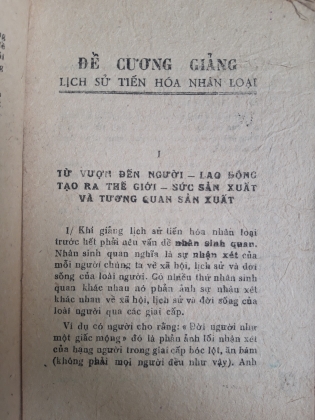 ĐỀ CƯƠNG GIẢNG "LỊCH SỬ TIẾN HÓA NHÂN LOẠI"