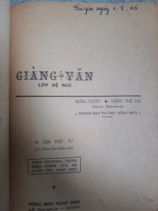GIẢNG VĂN LỚP ĐỆ NGŨ 