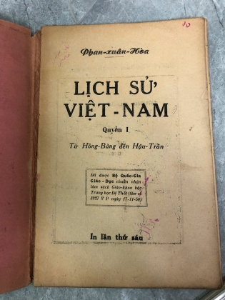 LỊCH SỬ VIỆT NAM (QUYỂN I - LỚP ĐỆ THẤT) TỪ HỒNG BÀN ĐẾN HẬU TRẦN - PHAN XUÂN HOÀ