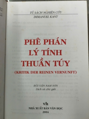PHÊ PHÁN LÝ TÍNH THUẦN TUÝ - IMMANUEL KANT