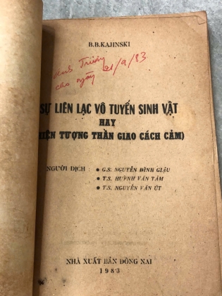SỰ LIÊN LẠC VÔ TUYẾN SINH VẬT HAY HIỆN TƯỢNG THẦN GIAO CÁCH CẢM