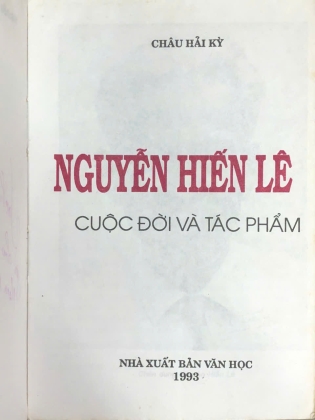 NGUYỄN HIẾN LÊ CUỘC ĐỜI VÀ TÁC PHẨM