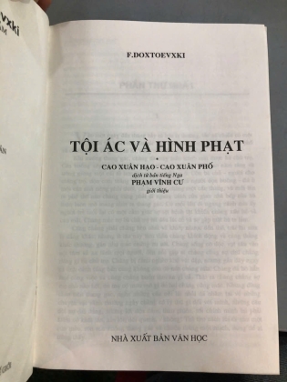 TỘI ÁC VÀ HÌNH PHẠT - F. DOXTOEVXKI