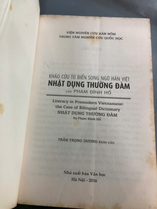 KHẢO CỨU TỪ ĐIỂN SONG NGỮ HÁN VIỆT NHẬT DỤNG THƯỜNG ĐÀM CỦA PHẠM ĐÌNH HỔ