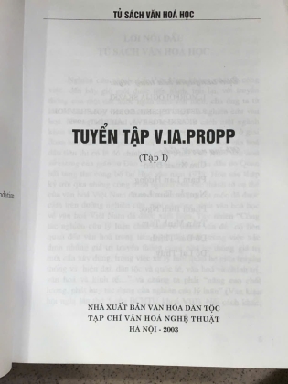 TUYỂN TẬP V.IA.PROPP (TẬP I)