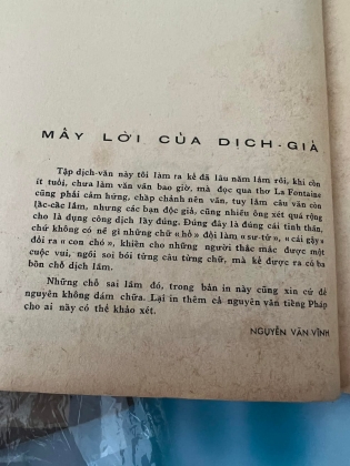 THƠ NGỤ NGÔN LA FONTAINE - NGUYỄN VĂN VĨNH
