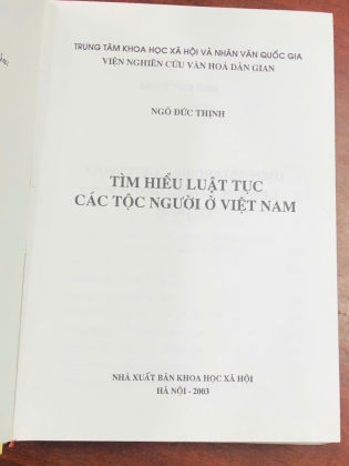TÌM HIỂU LUẬT TỤC CÁC TỘC NGƯỜI Ở VIỆT NAM