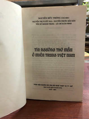 TÍN NGƯỠNG THỜ MẪU Ở MIỀN TRUNG VIỆT NAM - NGUYỄN HỮU THÔNG (Chủ biên)