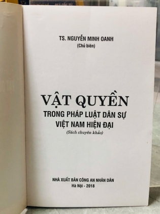 VẬT QUYỀN TRONG PHÁP LUẬT DÂN SỰ VIỆT NAM HIỆN ĐẠI - NGUYỄN MINH OANH