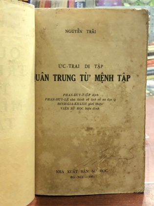QUÂN TRUNG TỪ MỆNH TẬP - NGUYỄN TRÃI