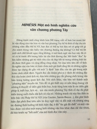 MIMÉSIS PHƯƠNG THỨC BIỂU HIỆN THỰC TẠI TRONG VĂN HỌC PHƯƠNG TÂY - ERICH AUERBACH