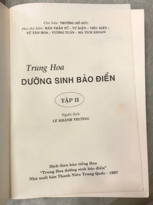 TRUNG HOA DƯỠNG SINH BẢO ĐIỂN (Có chữ ký dịch giả) -TRƯƠNG HỒ ĐỨC