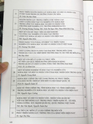 KHOA HỌC XÃ HỘI VÀ NHÂN VĂN TRONG PHÁT TRIỂN KINH TẾ - XÃ HỘI VÀ HỘI NHẬP QUỐC TẾ
