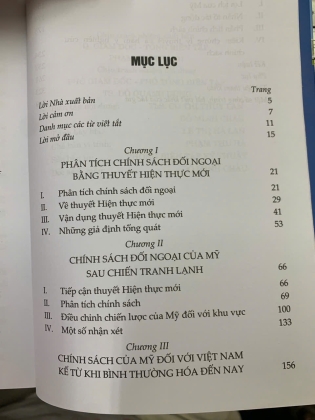 CHÍNH SÁCH ĐỐI NGOẠI MỸ: TIẾP CẬN TỪ THUYẾT HIỆN THỰC MỚI - LÊ ĐÌNH TĨNH
