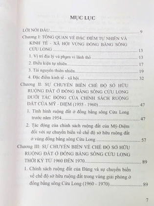 VẤN ĐỀ RUỘNG ĐẤT Ở ĐỒNG BẰNG SÔNG CỬU LONG CỦA VIỆT NAM (1954 - 1975) - VÕ VĂN SEN