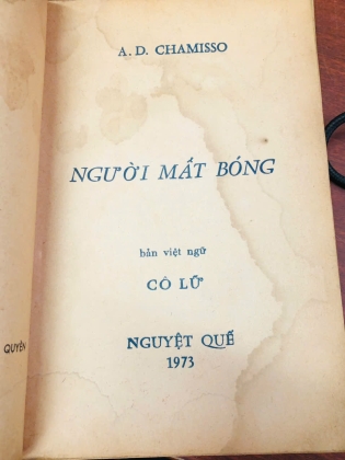 NGƯỜI MẤT BÓNG - A.D.CHAMISSO