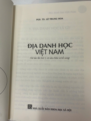 ĐỊA DANH HỌC VIỆT NAM - LÊ TRUNG HOA