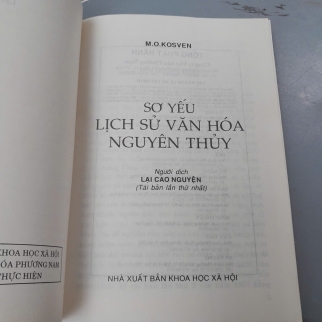 SƠ YẾU LỊCH SỬ VĂN HOÁ NGUYÊN THUỶ - M.O.KOSVEN