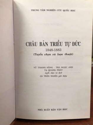 CHÂU BẢN TRIỀU TỰ ĐỨC (1848 - 1883)