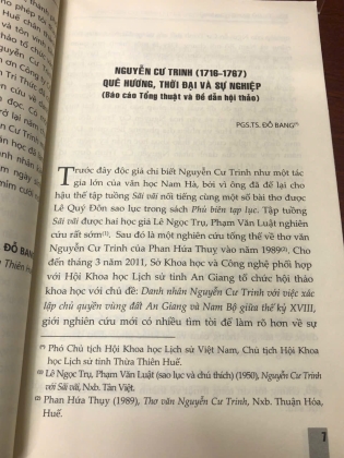 NGUYỄN CƯ TRINH (1716 - 1767) QUÊ HƯƠNG, THỜI ĐẠI VÀ SỰ NGHIỆP - ĐỖ BANG