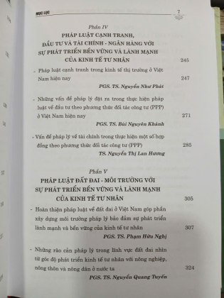 XÂY DỰNG MÔI TRƯỜNG PHÁP LÝ BẢO ĐẢM SỰ PHÁT TRIỂN BỀN VỮNG & LÀNH MẠNH CỦA KINH TẾ TƯ NHÂN (BÌA CỨNG) - NGUYỄN THỊ QUẾ ANH, LÊ T