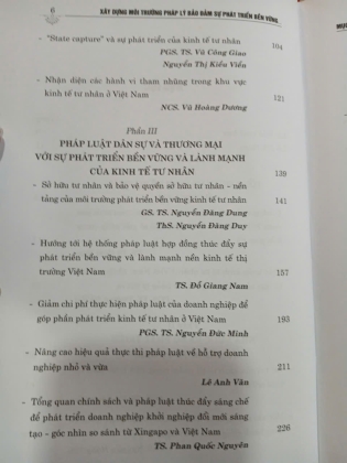 XÂY DỰNG MÔI TRƯỜNG PHÁP LÝ BẢO ĐẢM SỰ PHÁT TRIỂN BỀN VỮNG & LÀNH MẠNH CỦA KINH TẾ TƯ NHÂN (BÌA CỨNG) - NGUYỄN THỊ QUẾ ANH, LÊ T